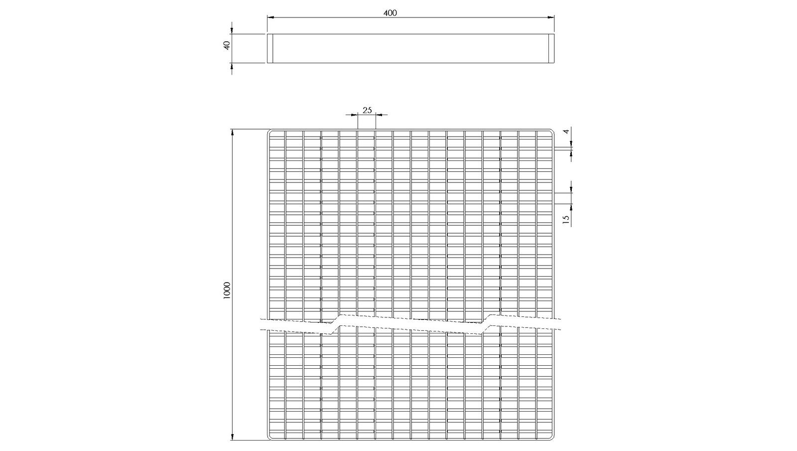 Schéma - CEL400X1000 - Floor drain trap cover 400x1000 mm