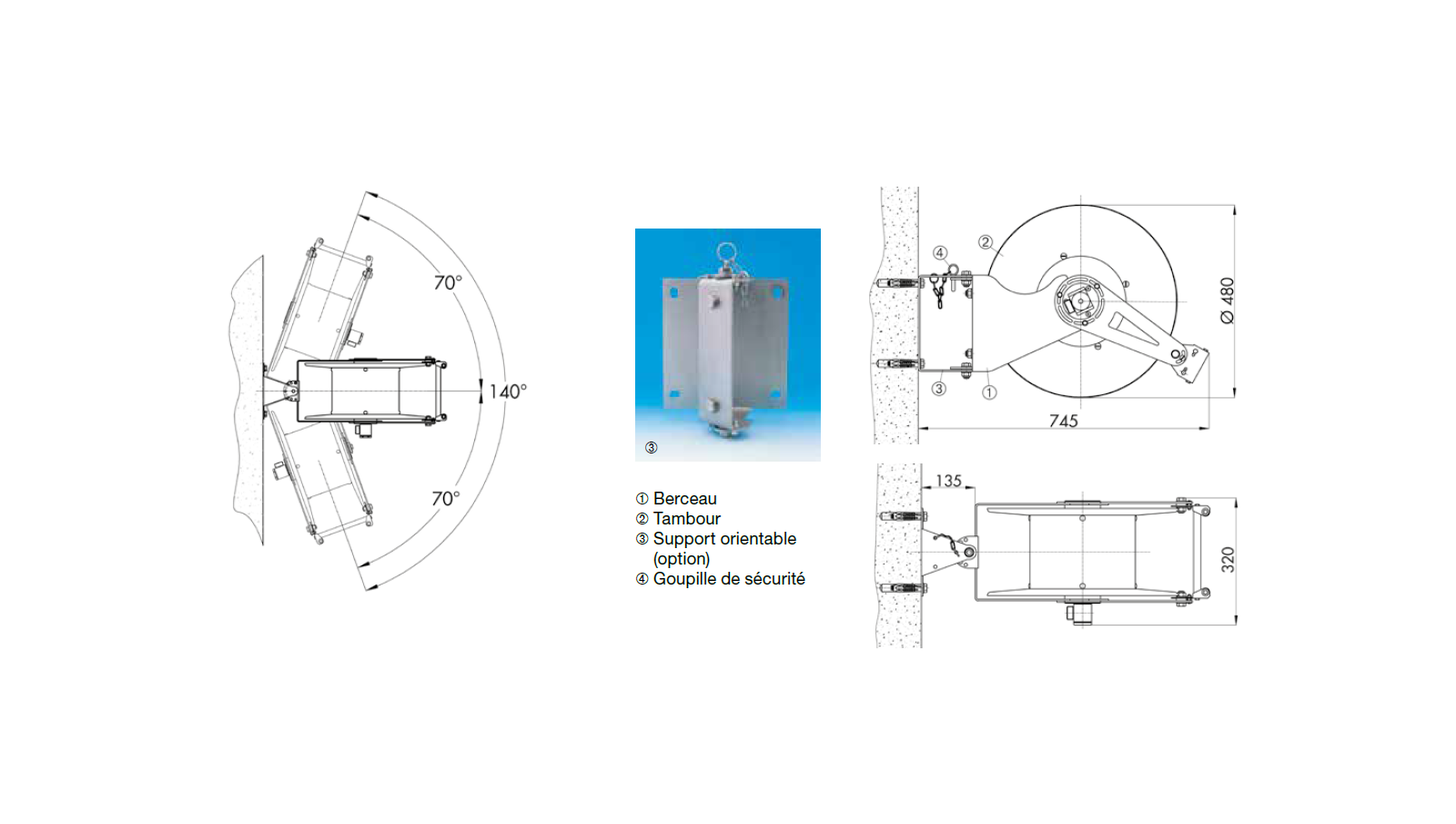 High Capacity Automatic Hose Reel for Fluids ø 550 - Faicom Italy