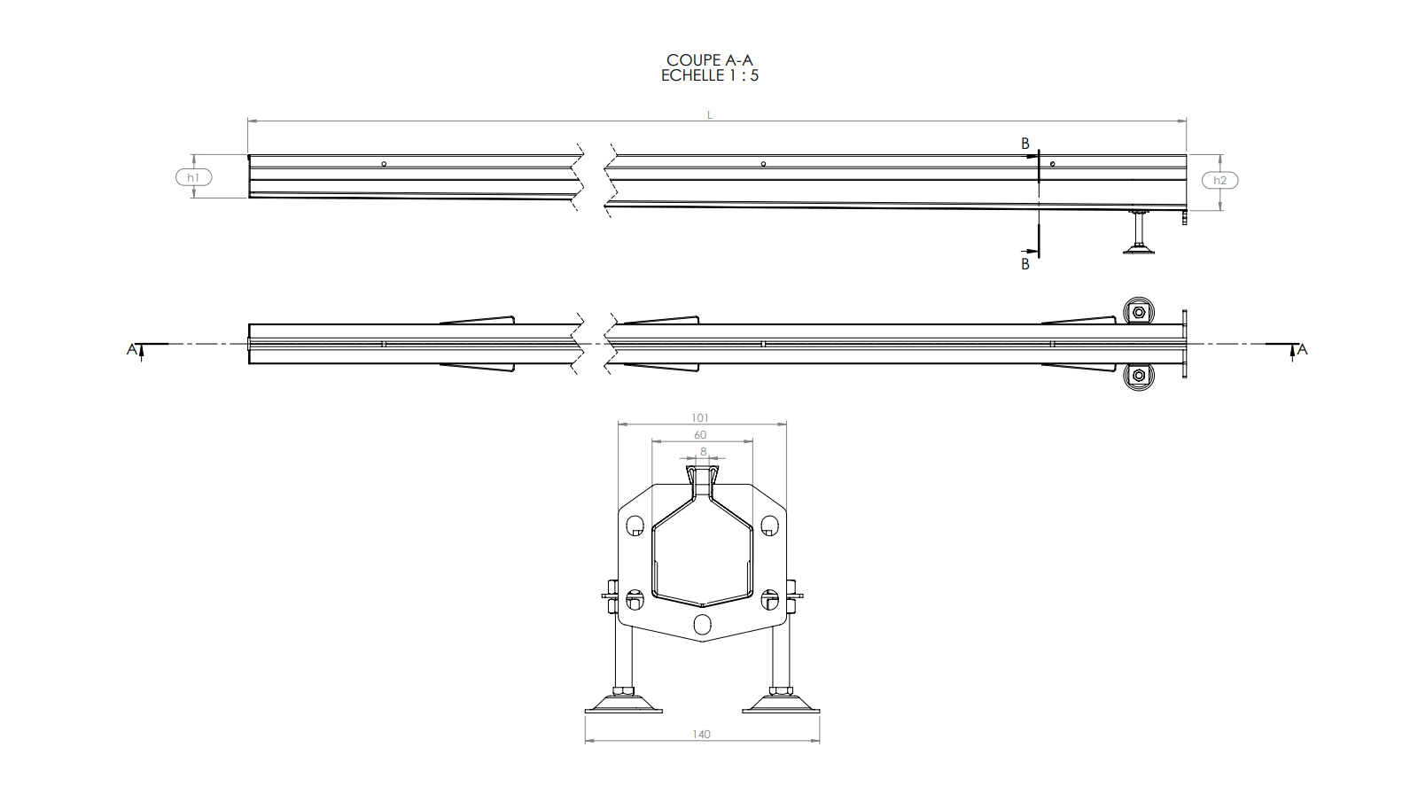 Schéma - CF160-FT8-PE - Caniveau Rigole® 160