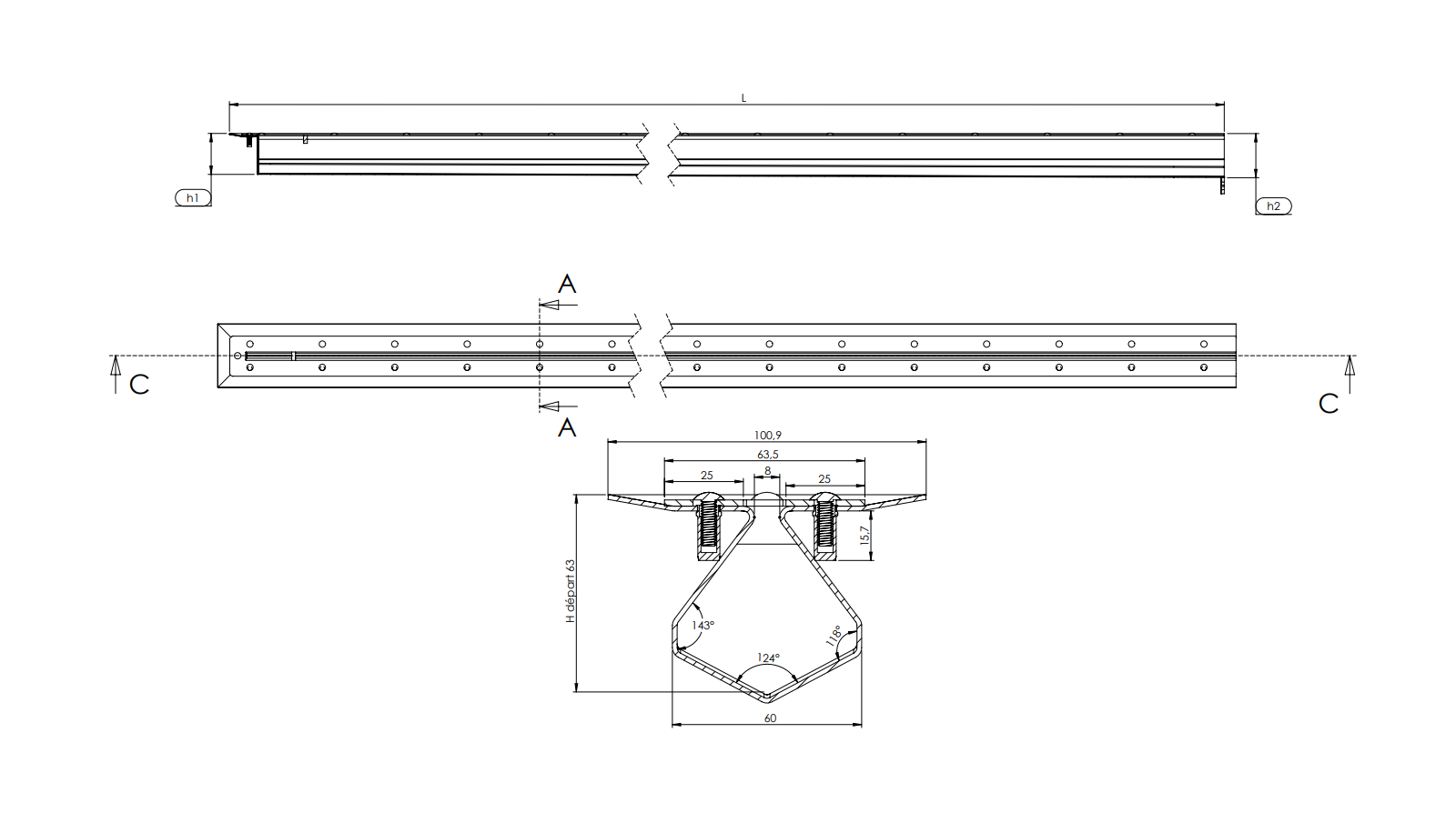 Schéma - CF160Z - Caniveau Rigole® 160