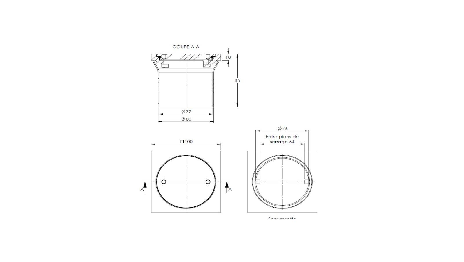 Schéma - BC10 - Sluice valve 100x100 Schéma - BC10 - Sluice valve 100x100